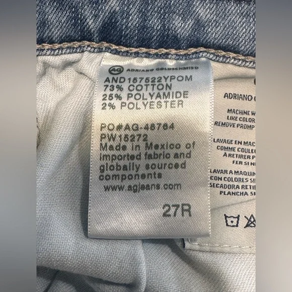 AG Adriano Goldschmied The Ex Boyfriend Slim Jeans Womens Size 27R (29x27) - Picture 6 of 10
